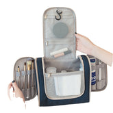Women Polyester Portable Large-capacity Storage Bag Cosmetic Hangable Double-opening Wash For Business Travel